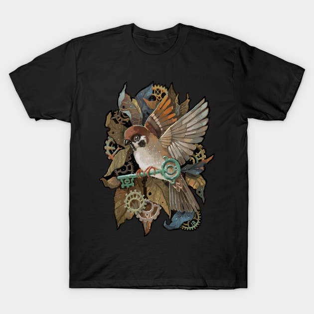 Clockwork Sparrow T-Shirt by Freeminds